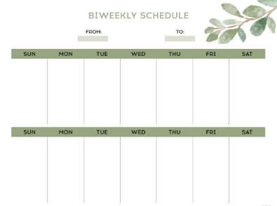 Free Printable:2jjhqeoshvm= Two Week Calendar